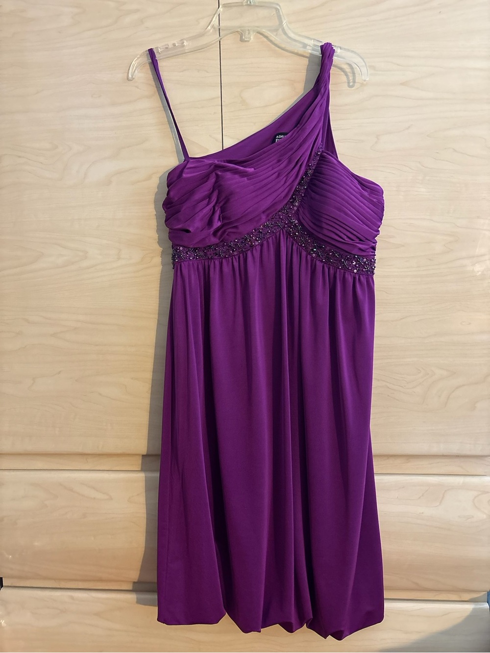 Y2K Purple One-Shoulder Pleated Dress